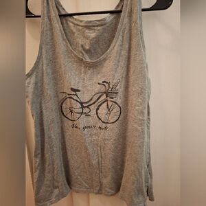 Old Navy Gray Tank Top with Bicycle Graphic
